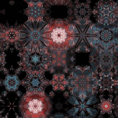 Renkli Suluboya Çoklu Kaleydoskop Çeşitlemeleri