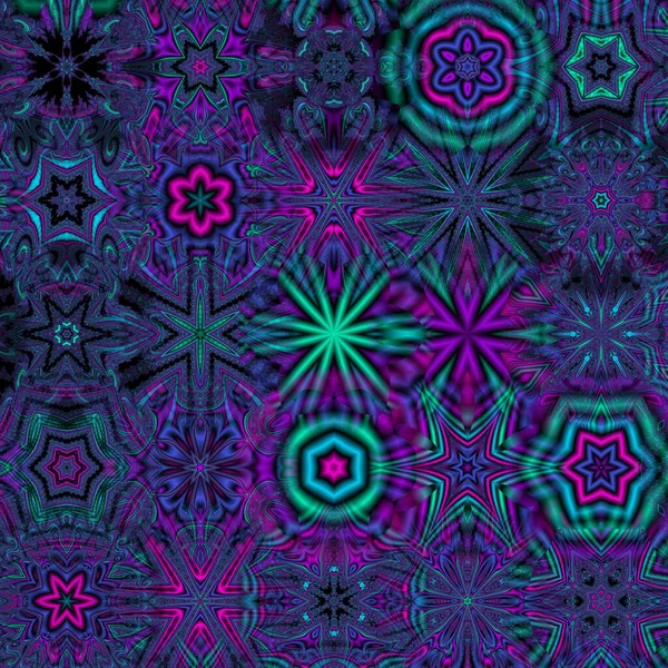 Renkli Suluboya Çoklu Kaleydoskop Çeşitlemeleri