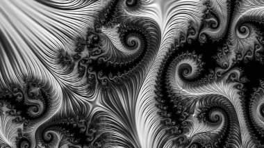 dijital soyut fraktal arkaplan bilgisayarda siyah ve beyaz olarak oluşturuldu.