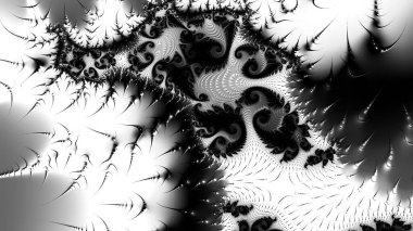 dijital soyut fraktal arkaplan bilgisayarda siyah ve beyaz olarak oluşturuldu.