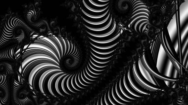 dijital soyut fraktal arkaplan bilgisayarda siyah ve beyaz olarak oluşturuldu.