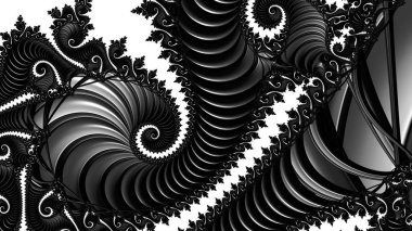 dijital soyut fraktal arkaplan bilgisayarda siyah ve beyaz olarak oluşturuldu.