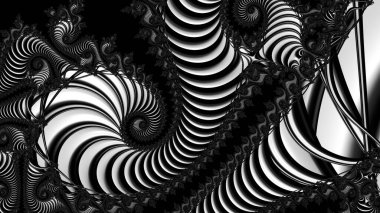 dijital soyut fraktal arkaplan bilgisayarda siyah ve beyaz olarak oluşturuldu.