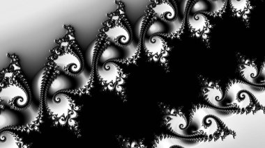 dijital soyut fraktal arkaplan bilgisayarda siyah ve beyaz olarak oluşturuldu.