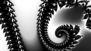 dijital soyut fraktal arkaplan bilgisayarda siyah ve beyaz olarak oluşturuldu.