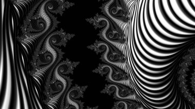 dijital soyut fraktal arkaplan bilgisayarda siyah ve beyaz olarak oluşturuldu.