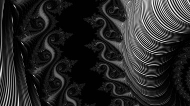 dijital soyut fraktal arkaplan bilgisayarda siyah ve beyaz olarak oluşturuldu.