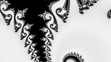 dijital soyut fraktal arkaplan bilgisayarda siyah ve beyaz olarak oluşturuldu.