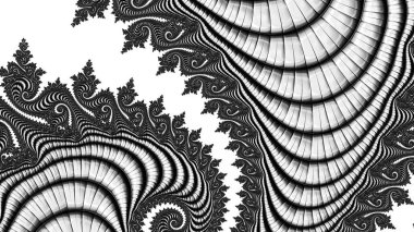 dijital soyut fraktal arkaplan bilgisayarda siyah ve beyaz olarak oluşturuldu.