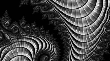 dijital soyut fraktal arkaplan bilgisayarda siyah ve beyaz olarak oluşturuldu.