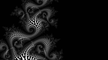 dijital soyut fraktal arkaplan bilgisayarda siyah ve beyaz olarak oluşturuldu.