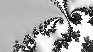 dijital soyut fraktal arkaplan bilgisayarda siyah ve beyaz olarak oluşturuldu.