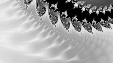 dijital soyut fraktal arkaplan bilgisayarda siyah ve beyaz olarak oluşturuldu.