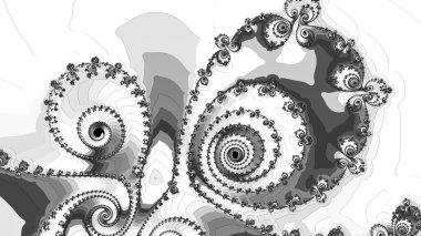 dijital soyut fraktal arkaplan bilgisayarda siyah ve beyaz olarak oluşturuldu.