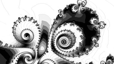 dijital soyut fraktal arkaplan bilgisayarda siyah ve beyaz olarak oluşturuldu.