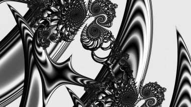 dijital soyut fraktal arkaplan bilgisayarda siyah ve beyaz olarak oluşturuldu.