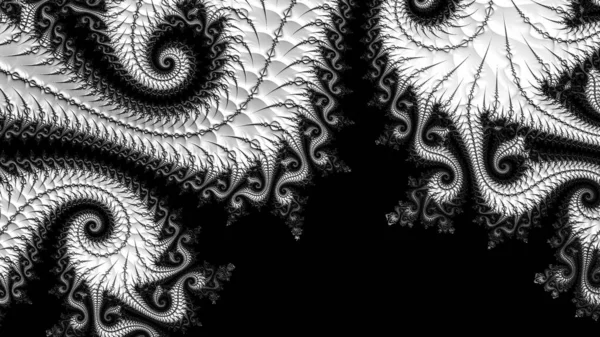 dijital soyut fraktal arkaplan bilgisayarda siyah ve beyaz olarak oluşturuldu.