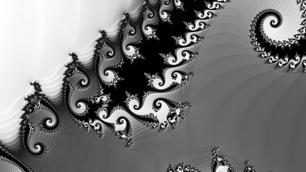 dijital soyut fraktal arkaplan bilgisayarda siyah ve beyaz olarak oluşturuldu.