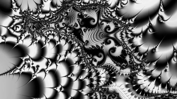 dijital soyut fraktal arkaplan bilgisayarda siyah ve beyaz olarak oluşturuldu.