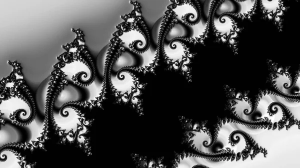 dijital soyut fraktal arkaplan bilgisayarda siyah ve beyaz olarak oluşturuldu.