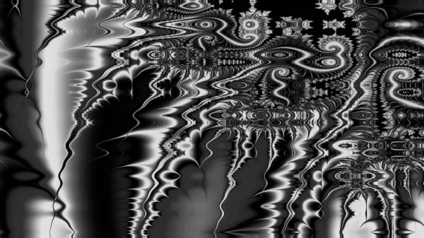 Digital Abstract Fractal Background Generated Computer Black White — Stock Photo, Image