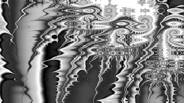 Digitale Abstracte Fractal Achtergrond Gegenereerd Computer Zwart Wit — Stockfoto