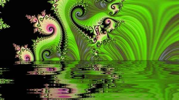 Abstract Computergegenereerd Fractaal Ontwerp Een Fractal Een Nooit Eindigend Patroon — Stockfoto