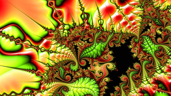 Abstract Computergegenereerd Fractaal Ontwerp Een Fractal Een Nooit Eindigend Patroon — Stockfoto