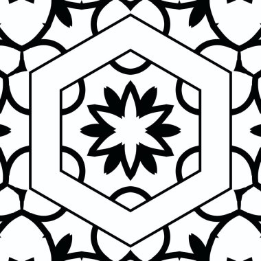 Kompleks Kaleydoskop Mandala. Boyama kitabı için. Beyaz Arkaplanda Siyah Çizgiler. Soyut Geometrik Süsleme