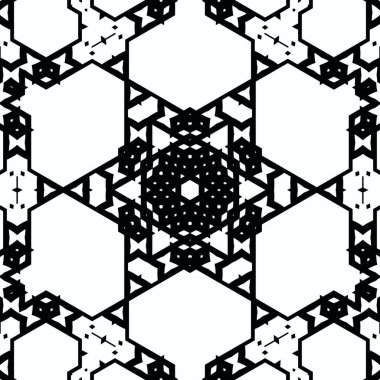 Kompleks Kaleydoskop Mandala. Boyama kitabı için. Beyaz Arkaplanda Siyah Çizgiler. Soyut Geometrik Süsleme