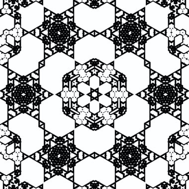 Kompleks Kaleydoskop Mandala. Boyama kitabı için. Beyaz Arkaplanda Siyah Çizgiler. Soyut Geometrik Süsleme