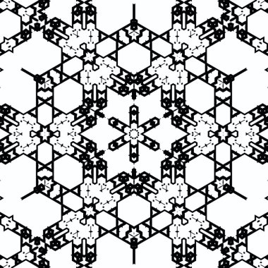 Kompleks Kaleydoskop Mandala. Boyama kitabı için. Beyaz Arkaplanda Siyah Çizgiler. Soyut Geometrik Süsleme