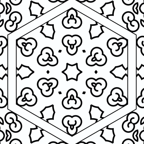 Komplexa Kalejdoskop Mandala För Målarbok Svarta Linjer Vit Bakgrund Abstrakt — Stockfoto