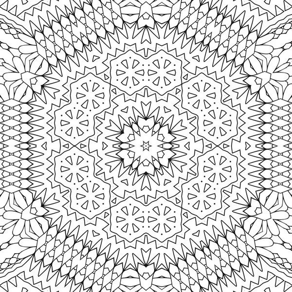 Komplexní Kaleidoskop Mandala Pro Omalovánky Černé Čáry Bílém Pozadí Abstraktní — Stock fotografie