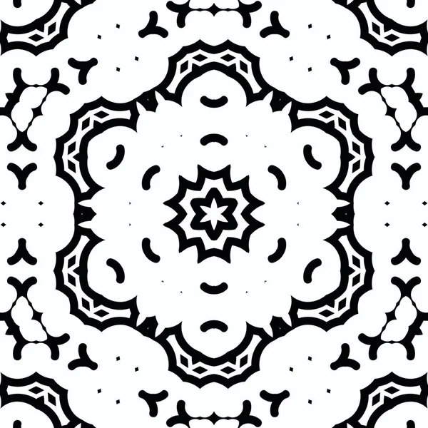 Complex Kaleidoscope Mandala Coloring Book Black Lines White Background Abstract — Stock Photo, Image