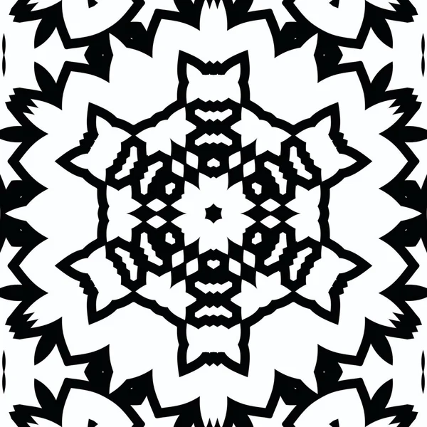 Caleidoscopio Mandala Complesso Libro Colorare Linee Nere Sfondo Bianco Ornamento — Foto Stock