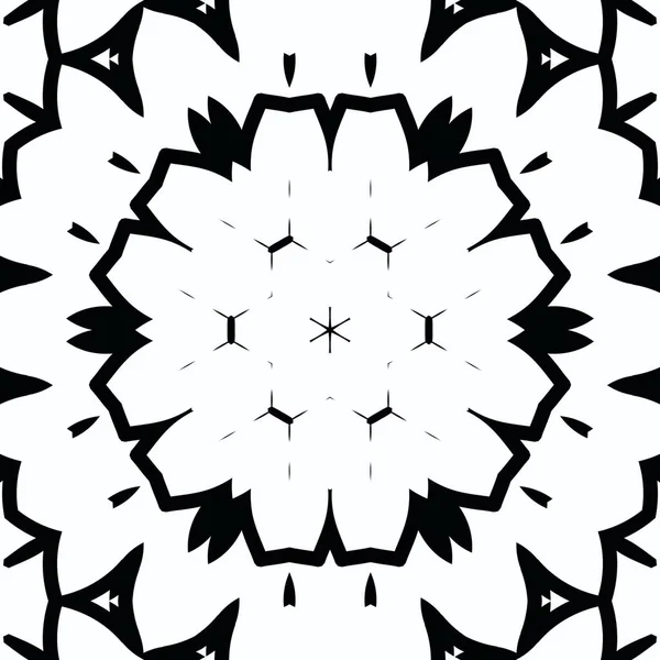 Complexe Kaléidoscope Mandala Pour Coloriage Lignes Noires Sur Fond Blanc — Photo