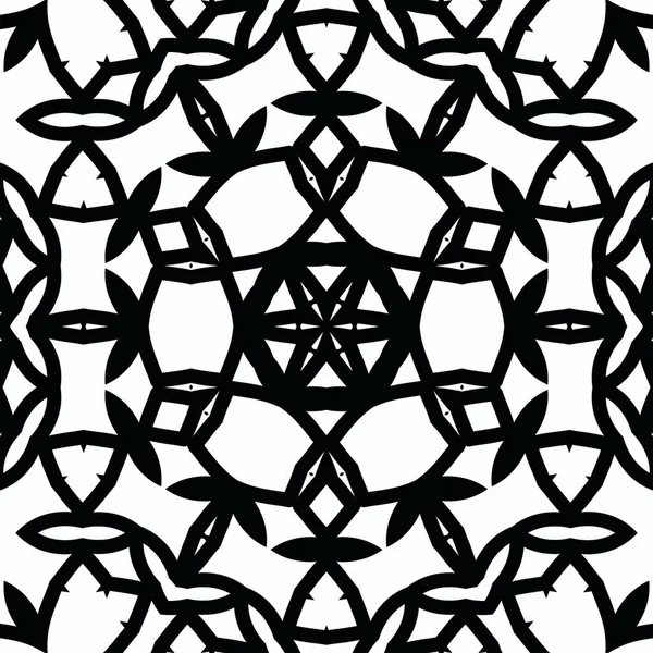 Complex Kaleidoscope Mandala Coloring Book Black Lines White Background Abstract — Stock Photo, Image