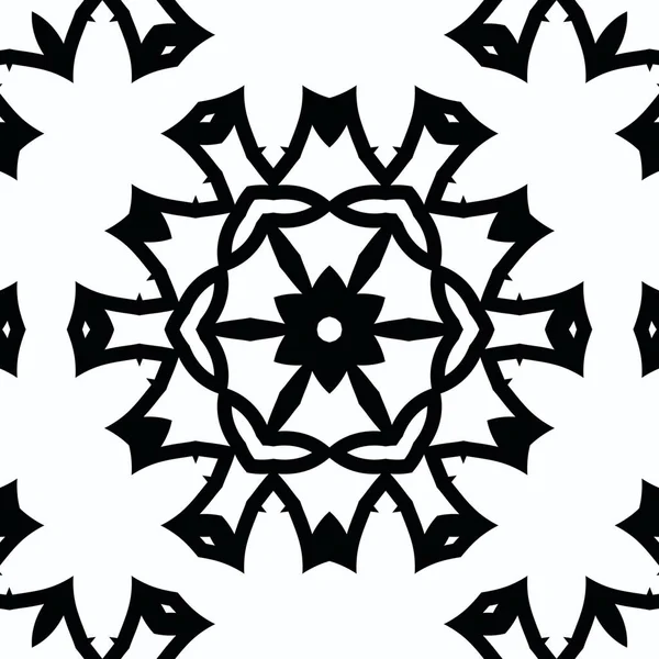 Complex Kaleidoscope Mandala Coloring Book Black Lines White Background Abstract — Stockfoto