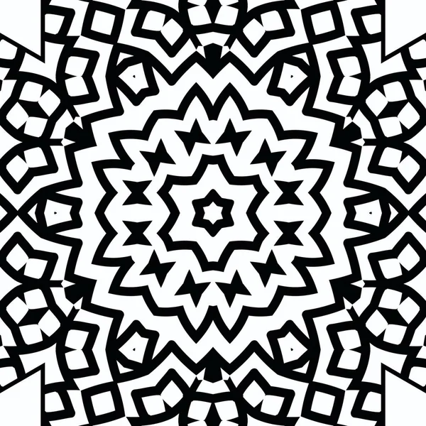 Complexe Kaléidoscope Mandala Pour Coloriage Lignes Noires Sur Fond Blanc — Photo