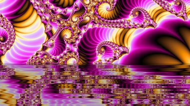 Soyut Bilgisayar Fraktal Tasarımı. Fraktal hiç bitmeyen bir desen. Fraktallar, farklı ölçeklerde kendine benzeyen sonsuz derecede karmaşık kalıplardır. Cep telefonu duvar kağıdı için harika.