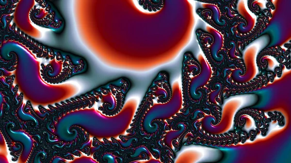 Abstract Computergegenereerd Fractaal Ontwerp Een Fractal Een Nooit Eindigend Patroon — Stockfoto