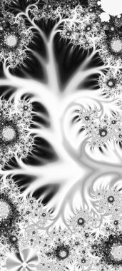 Soyut Bilgisayar Fraktal Tasarımı. Fraktal hiç bitmeyen bir desen. Fraktallar, farklı ölçeklerde kendine benzeyen sonsuz derecede karmaşık kalıplardır. Cep telefonu duvar kağıdı için harika.