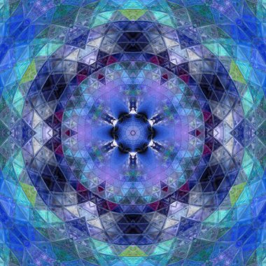 Vitray desen serisi. Sanal vitray parçaları Konu sanat, el sanatları ve tasarım sanatsal soyutlama oluşan