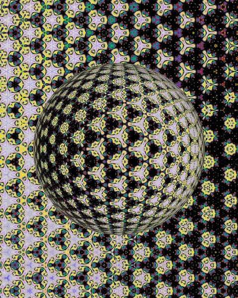 Compound eye 3D illustration, insect eyes, 3d globe effect.