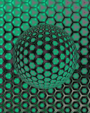 Bileşik göz 3D illüstrasyon, böcek gözleri, 3D dünya etkisi.