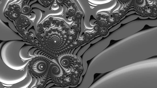 Abstract Computergegenereerd Fractaal Ontwerp Een Fractal Een Nooit Eindigend Patroon — Stockfoto