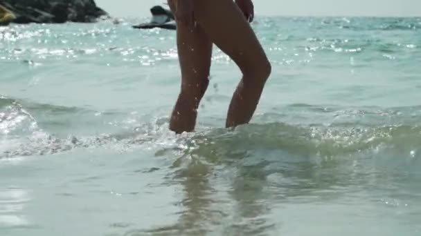 Gadis dengan bikini Stok Video