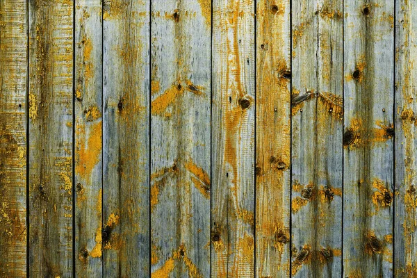 Alter Holzhintergrund Mit Abblätternder Gelber Lack Rustikaler Bretterzaun — Stockfoto