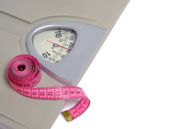 Ölçüm bandı, sembol ve konsept kilo kaybı, spor ve spor